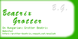 beatrix grotter business card